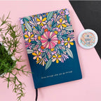Teal Blue Grow Through Floral Journal