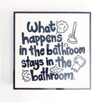 Set of 4 Funny Bathroom Crystal Square Frames (Pre-paid)