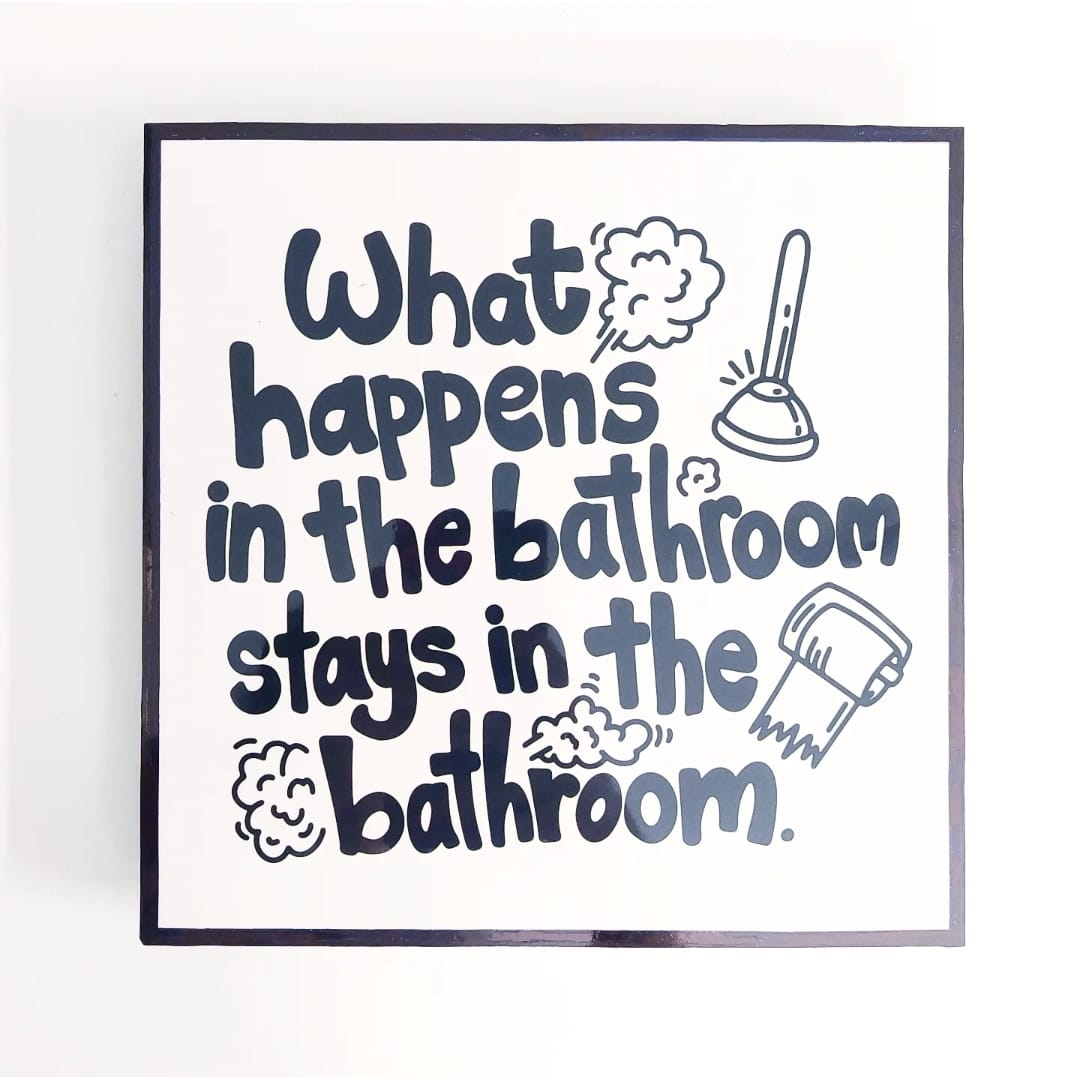 Set of 4 Funny Bathroom Crystal Square Frames (Pre-paid)