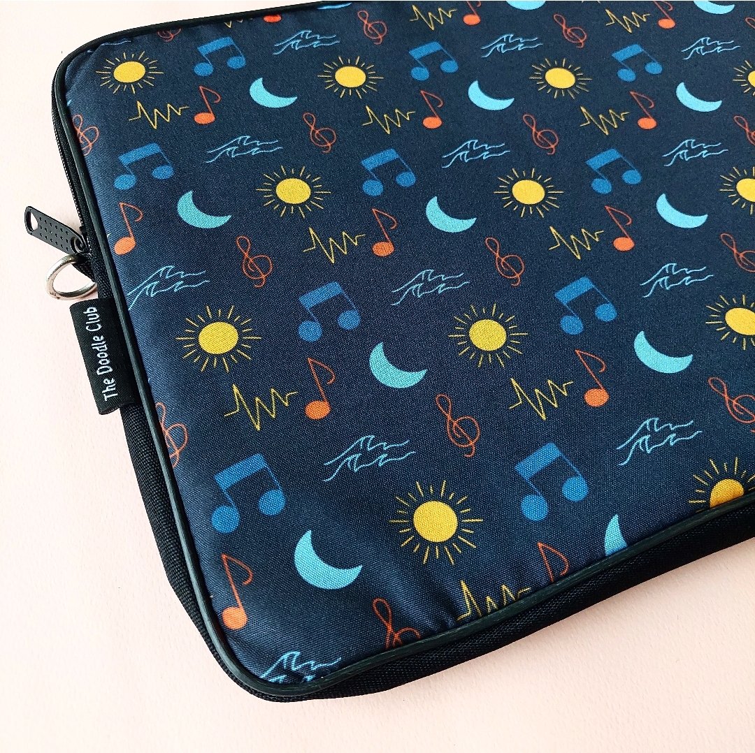 Music Theme Doodle Laptop Sleeve