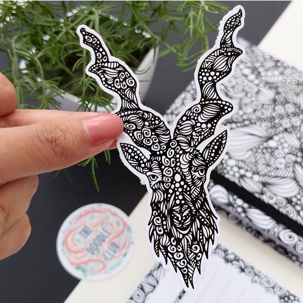Markhor Doodle Glossy Sticker