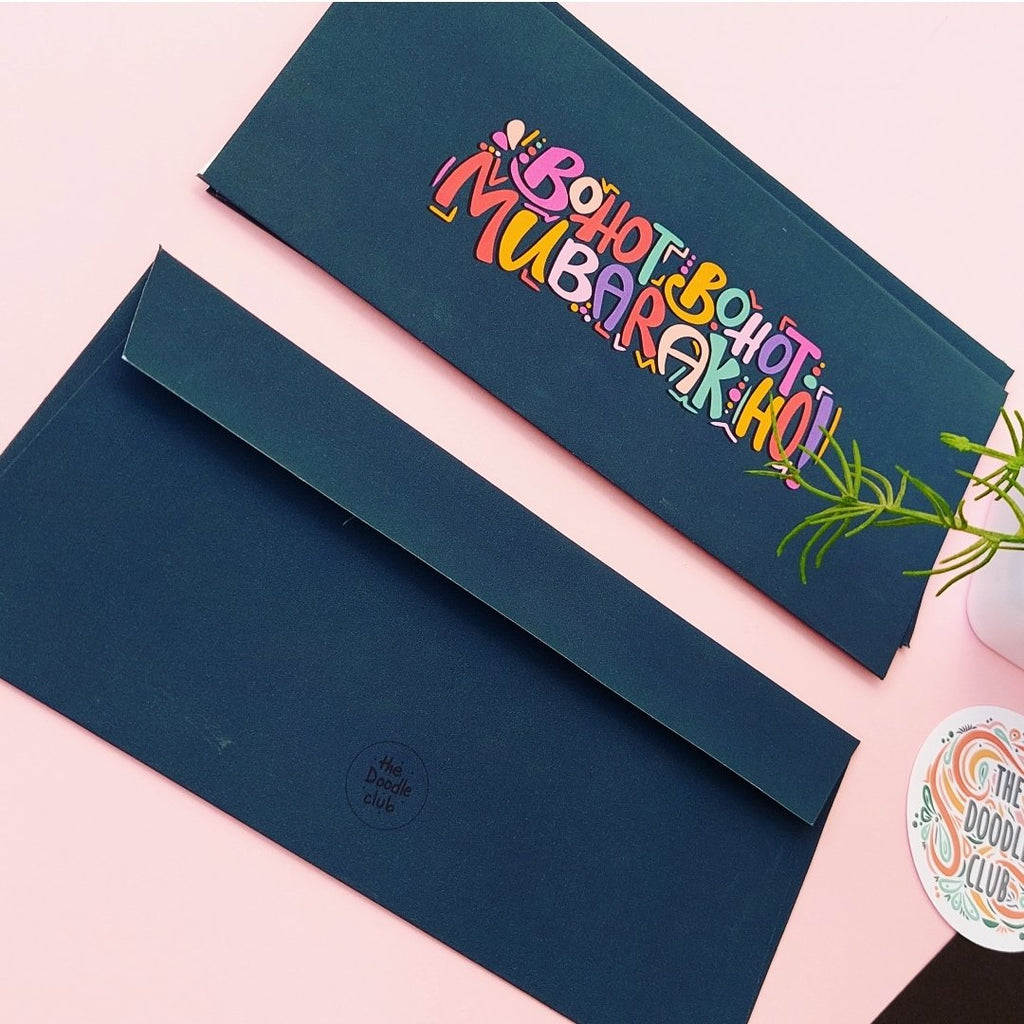 Bohot Bohot Mubarak Navy Envelopes