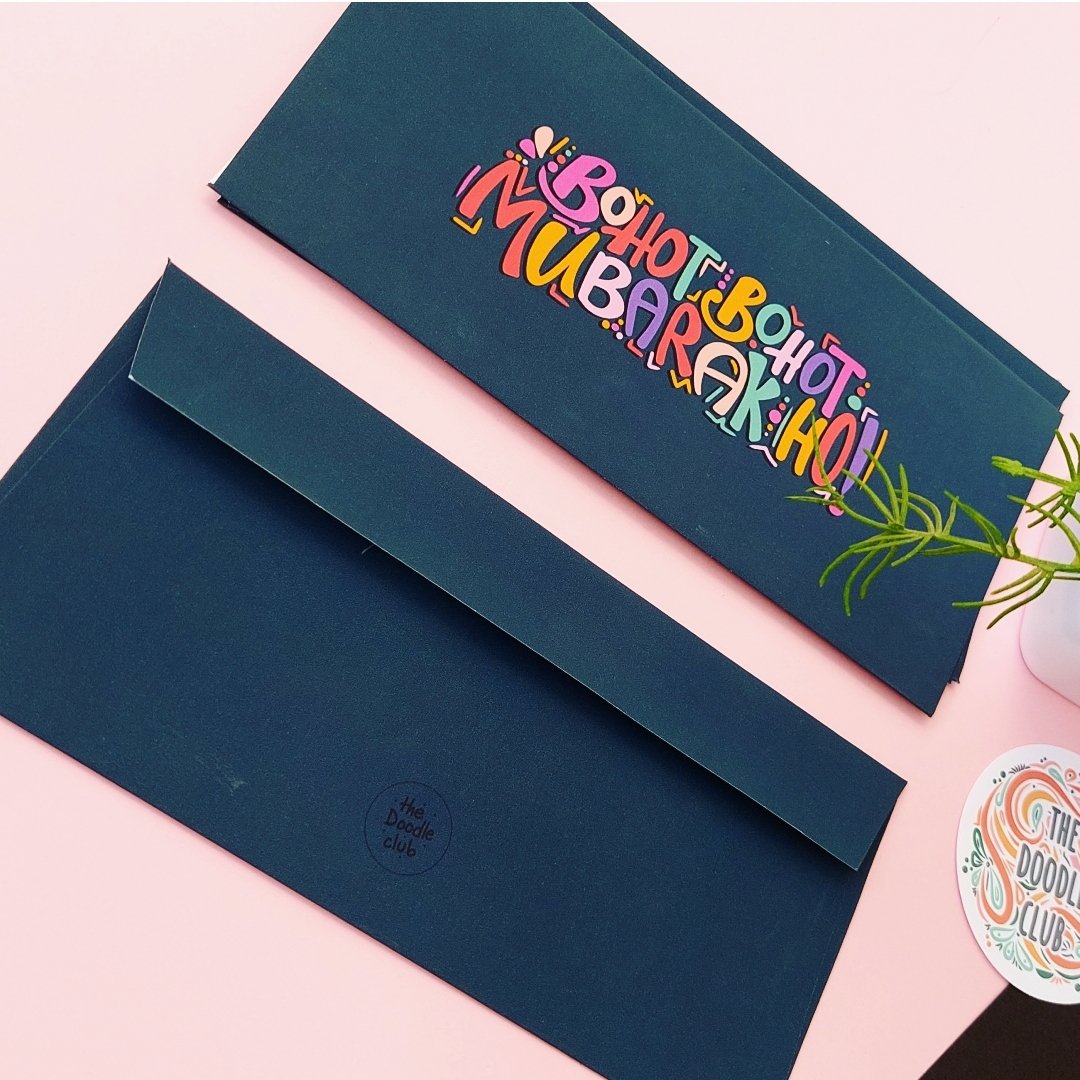 Bohot Bohot Mubarak Navy Envelopes