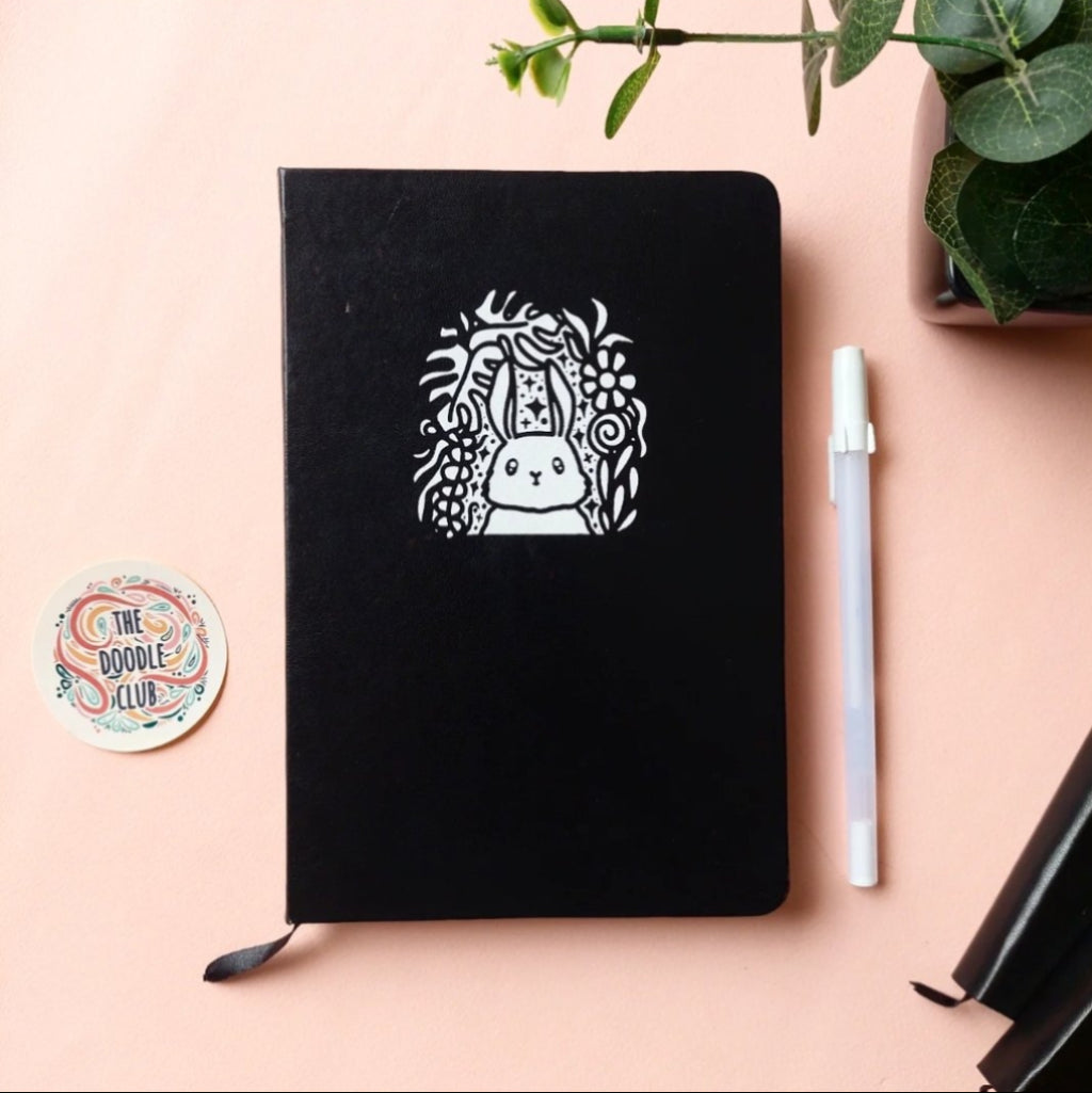 Bunny Bloom Black Paper Journal