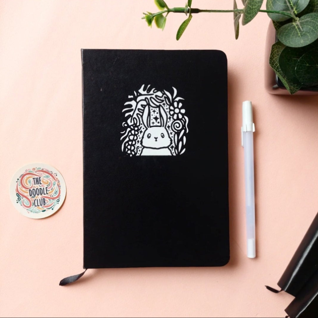 Bunny Bloom Black Paper Journal