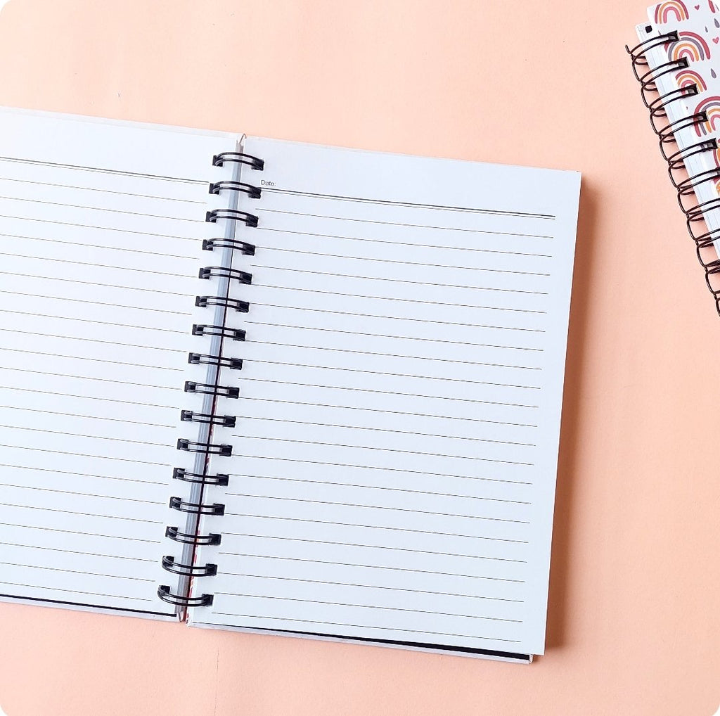 Rainbow Boho Off-White A5 Spiral Journal