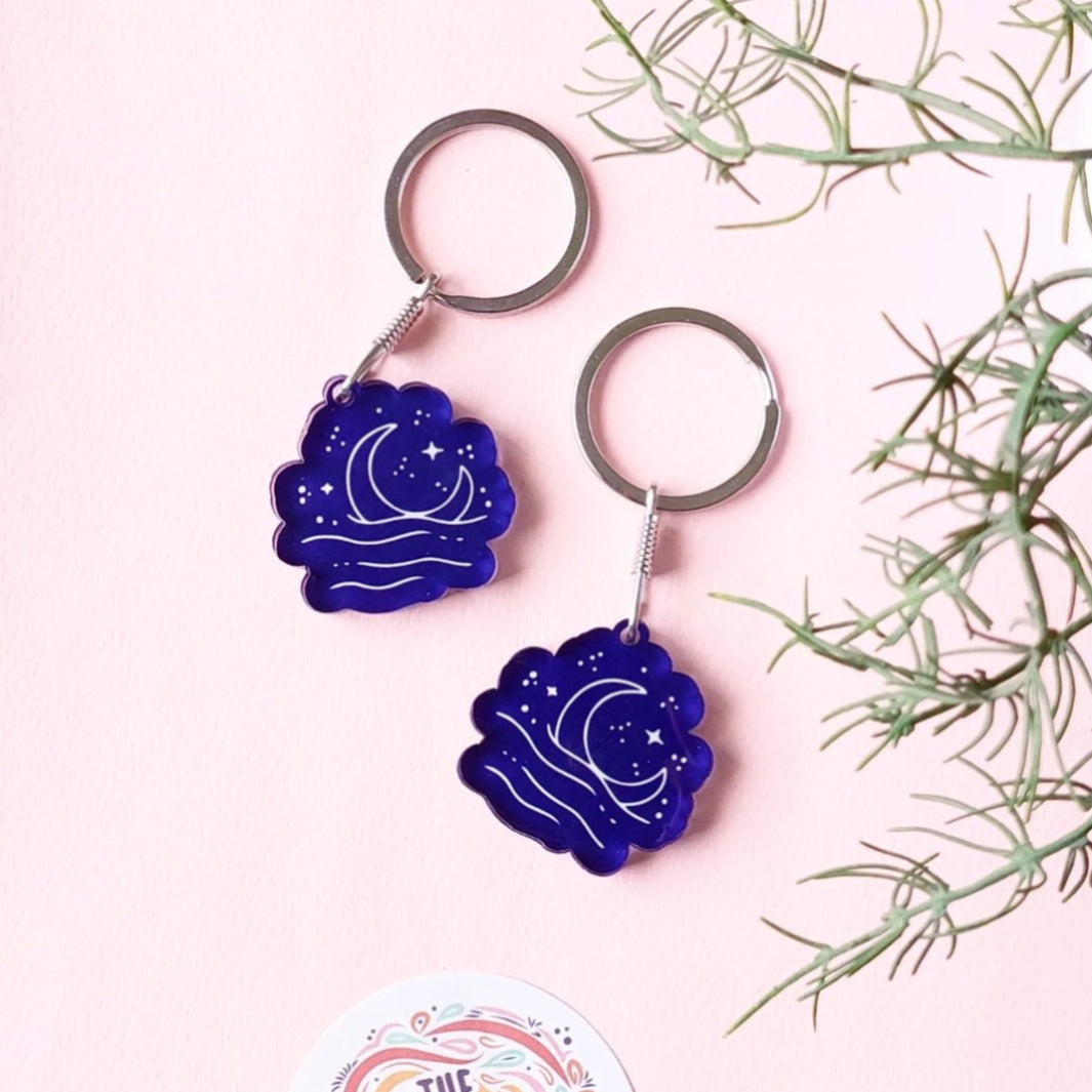 Blue Moon Acrylic Keychain