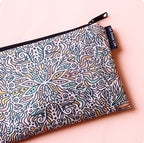 Pastel Pink Leaves Zipper Pouch