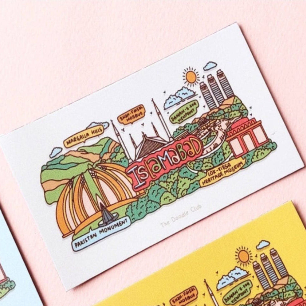 Islamabad Doodle Fridge Magnet off-white