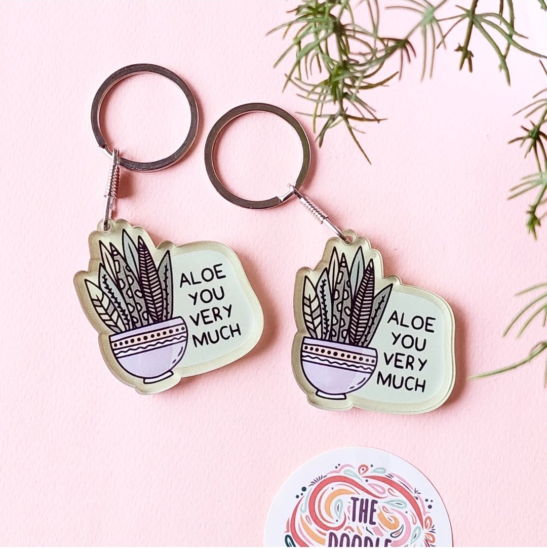 Aloe you very much - plant Acrylic Keychain