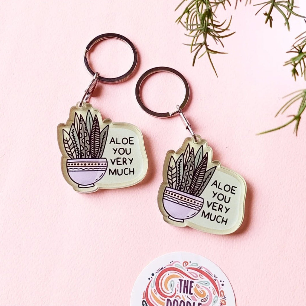Aloe you very much - plant Acrylic Keychain
