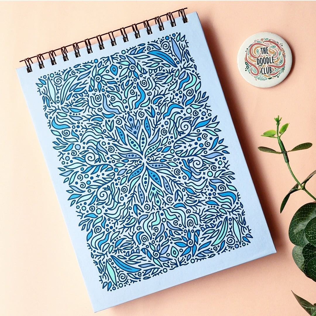 Leaves Doodle Periwinkle Sketchbook