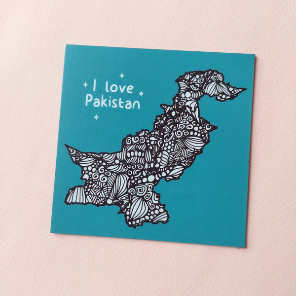I love Pakistan' Doodle - Fridge Magnet