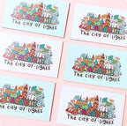 Karachi - The city of lights Mint Green Doodle Fridge Magnet
