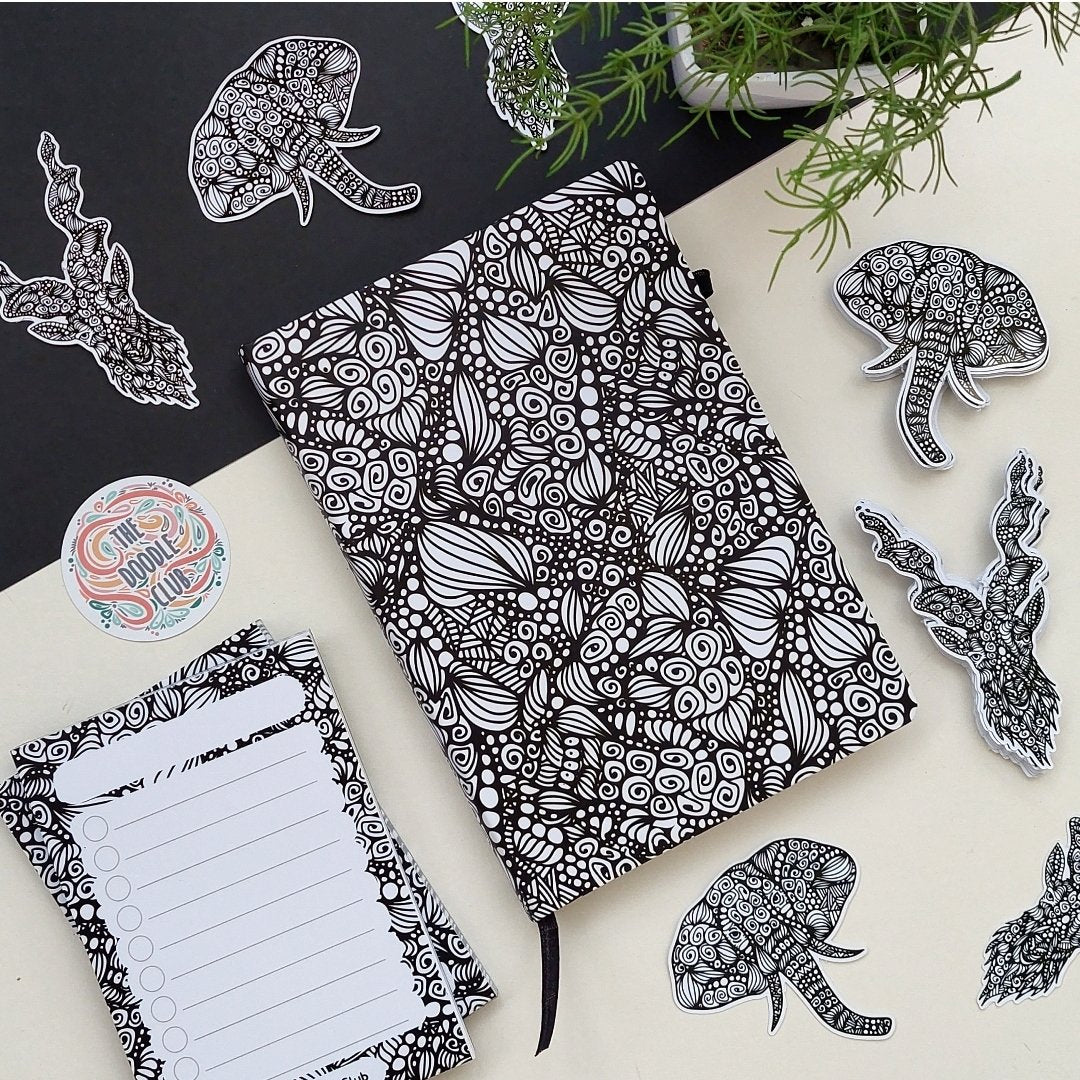Monochrome Doodle Journal