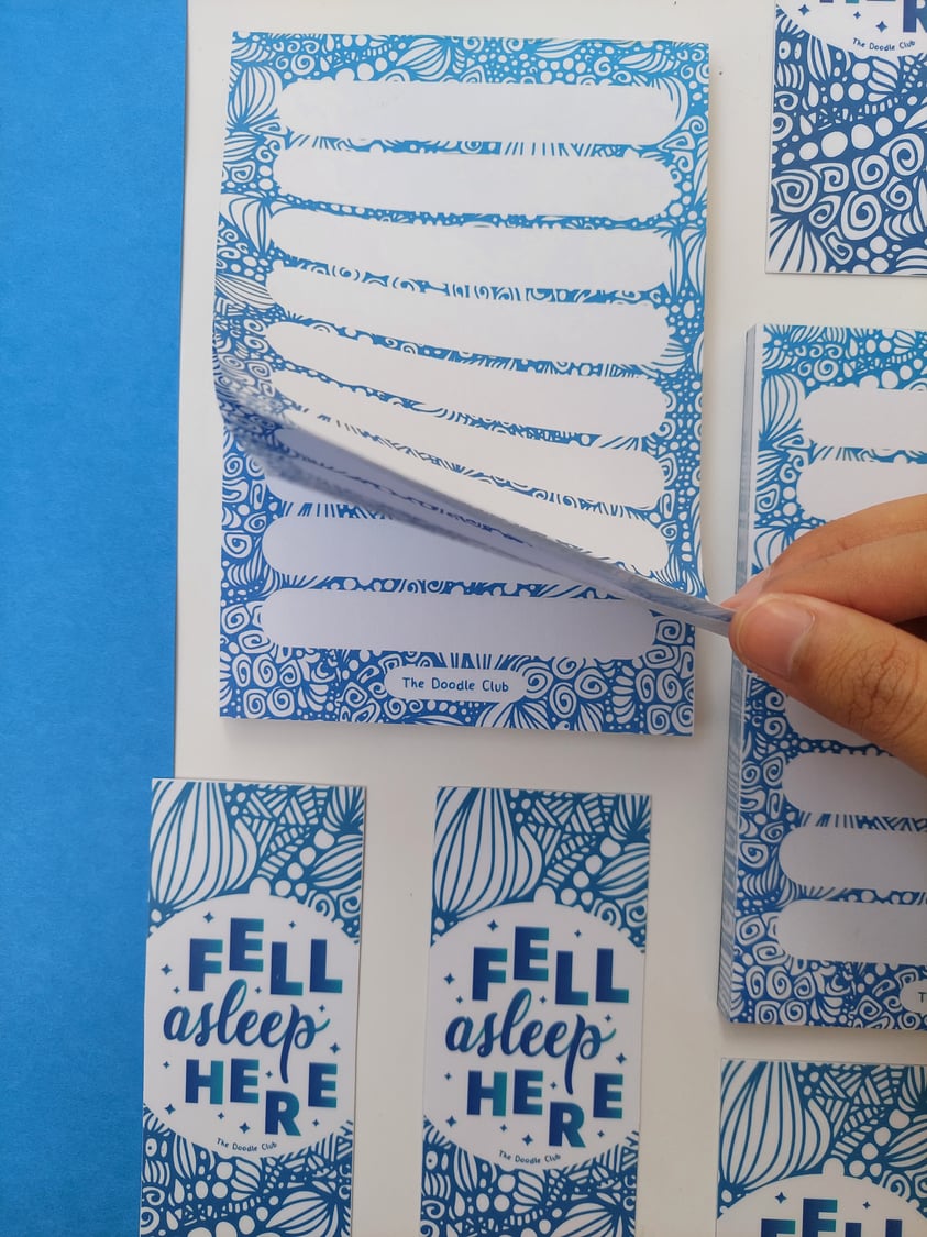 Blue Doodle Memo Pad