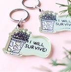 I Will Survive Plant Acrylic Keychain