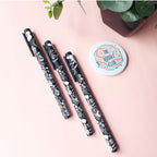 Black and white floral pen