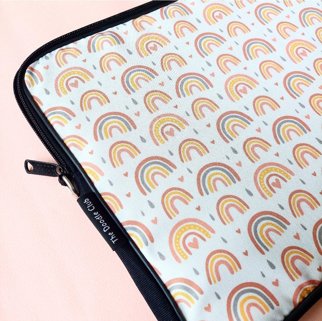 Rainbow Boho White Laptop Sleeve
