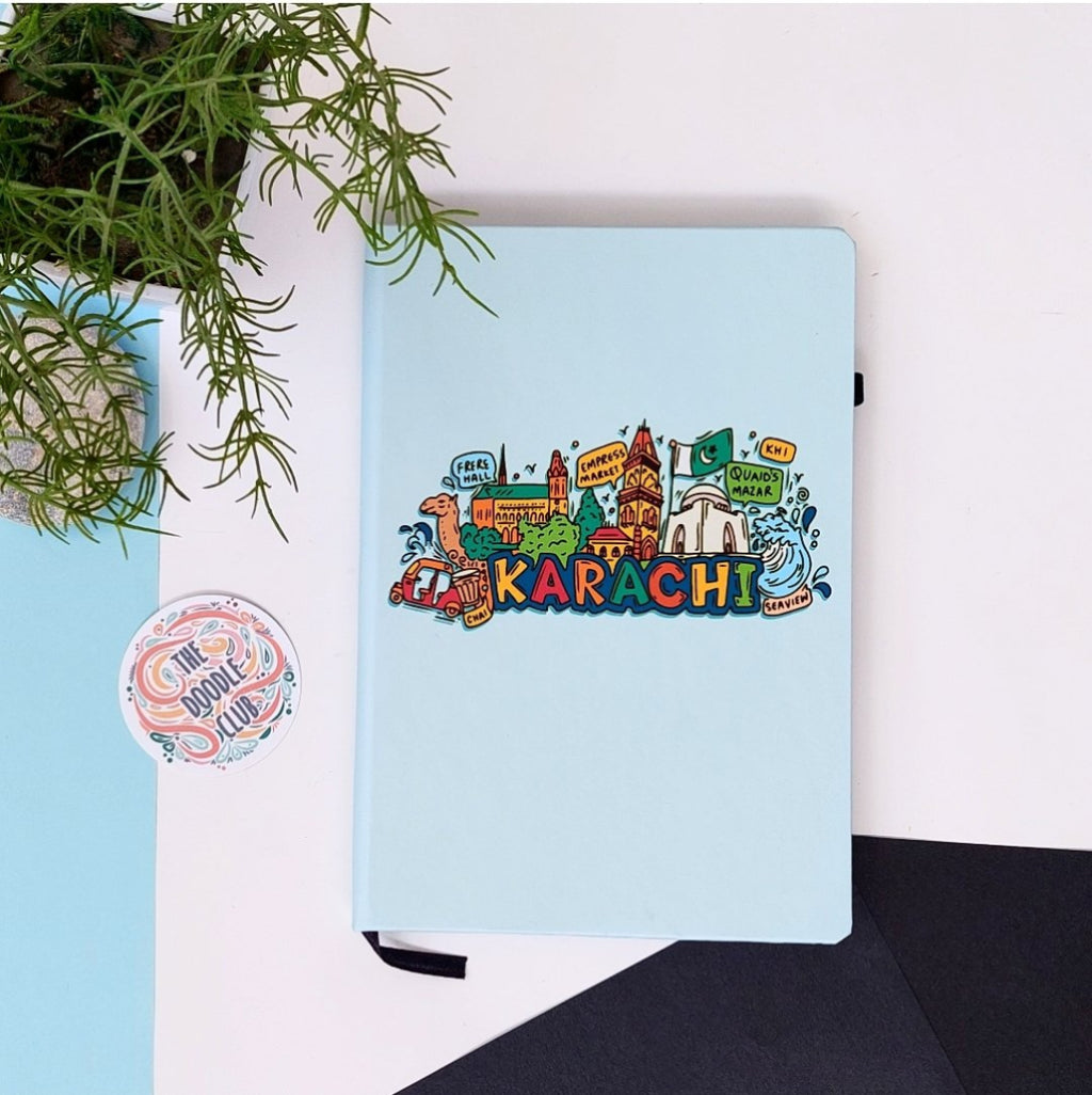 Sky Blue Karachi Doodle Journal