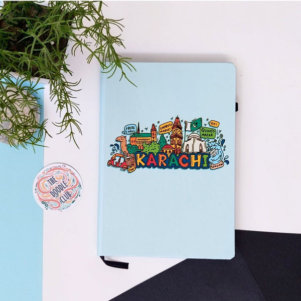 Sky Blue Karachi Doodle Journal