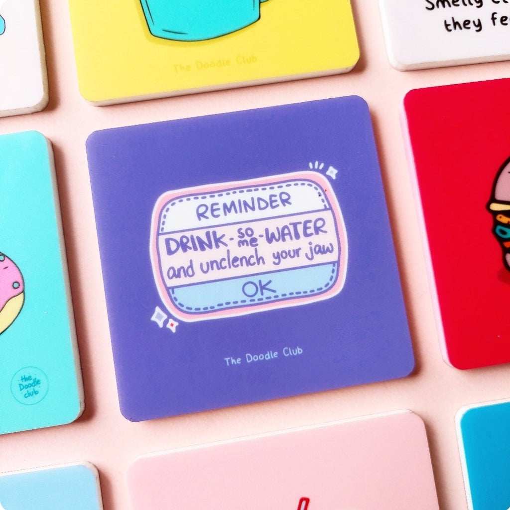 Reminder To Drink Water - Purple Acrylic Coaster