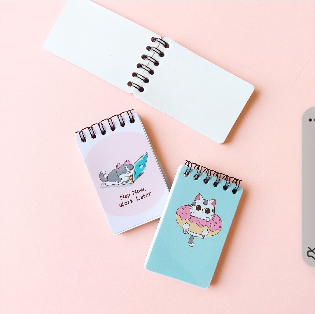 Set of 3 Cute Cat Mini Notepads