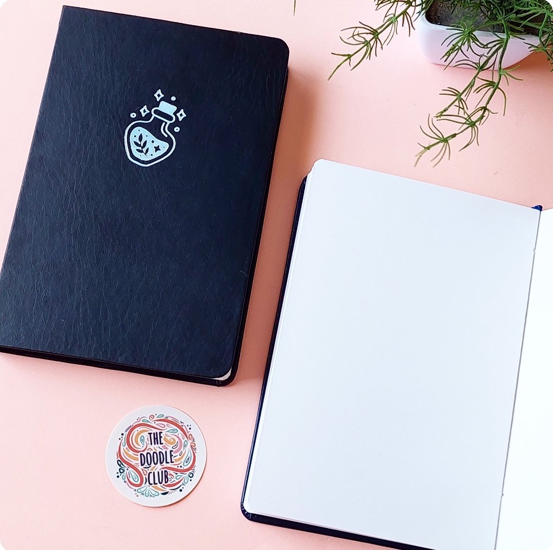 Potion Sparkle Black or Navy Leather Journal