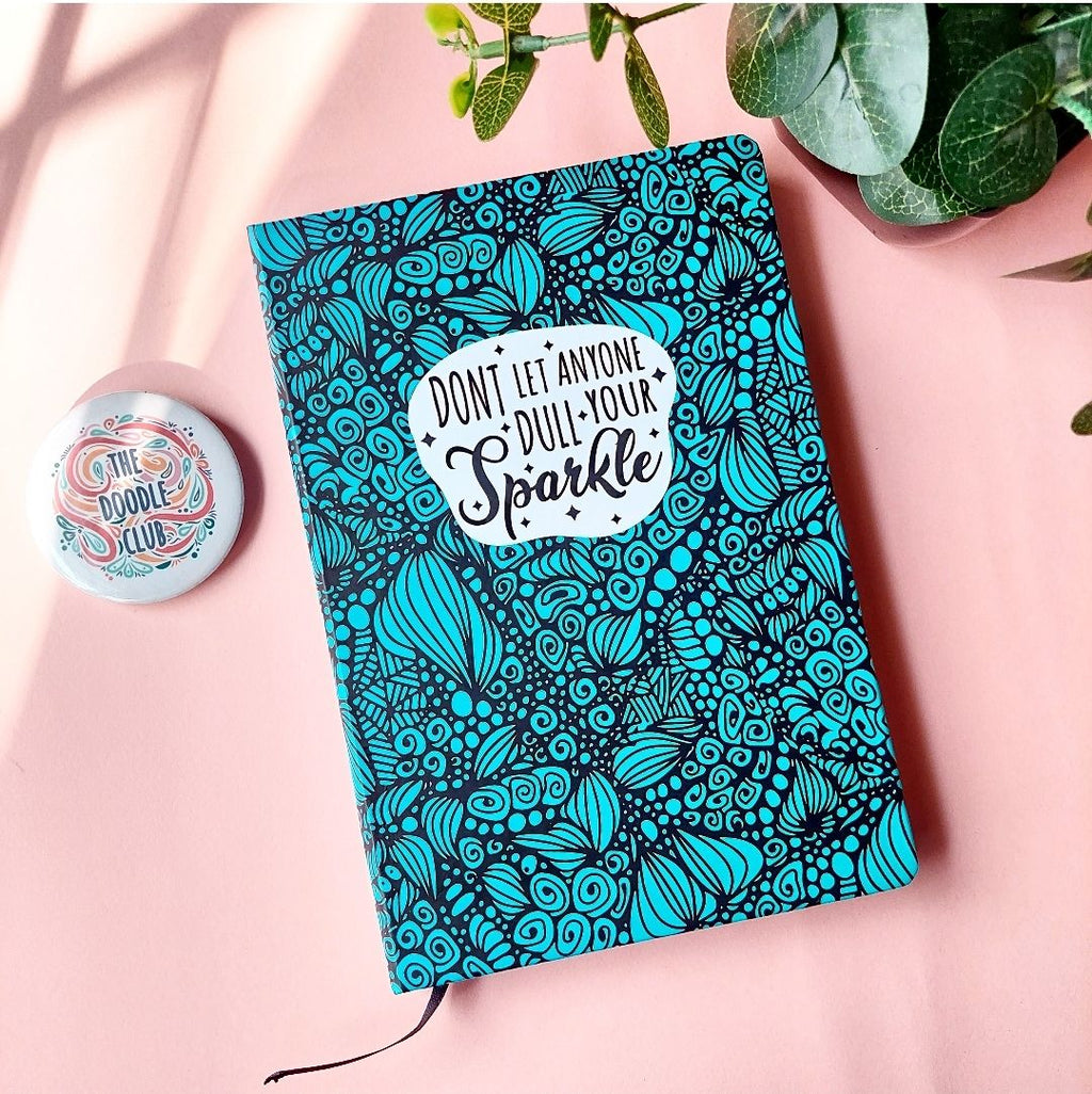 Don't let anyone dull your sparkle - Blue Gradient Journal