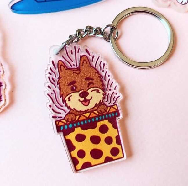 Puppy Present 🎁 Acrylic Keychain