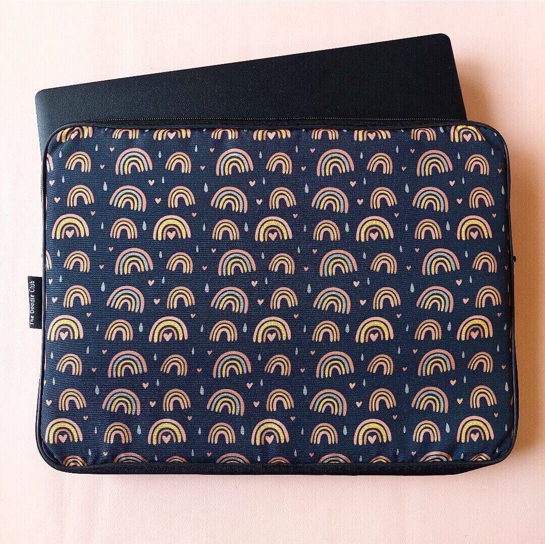 Boho Rainbow Dark Laptop Sleeve