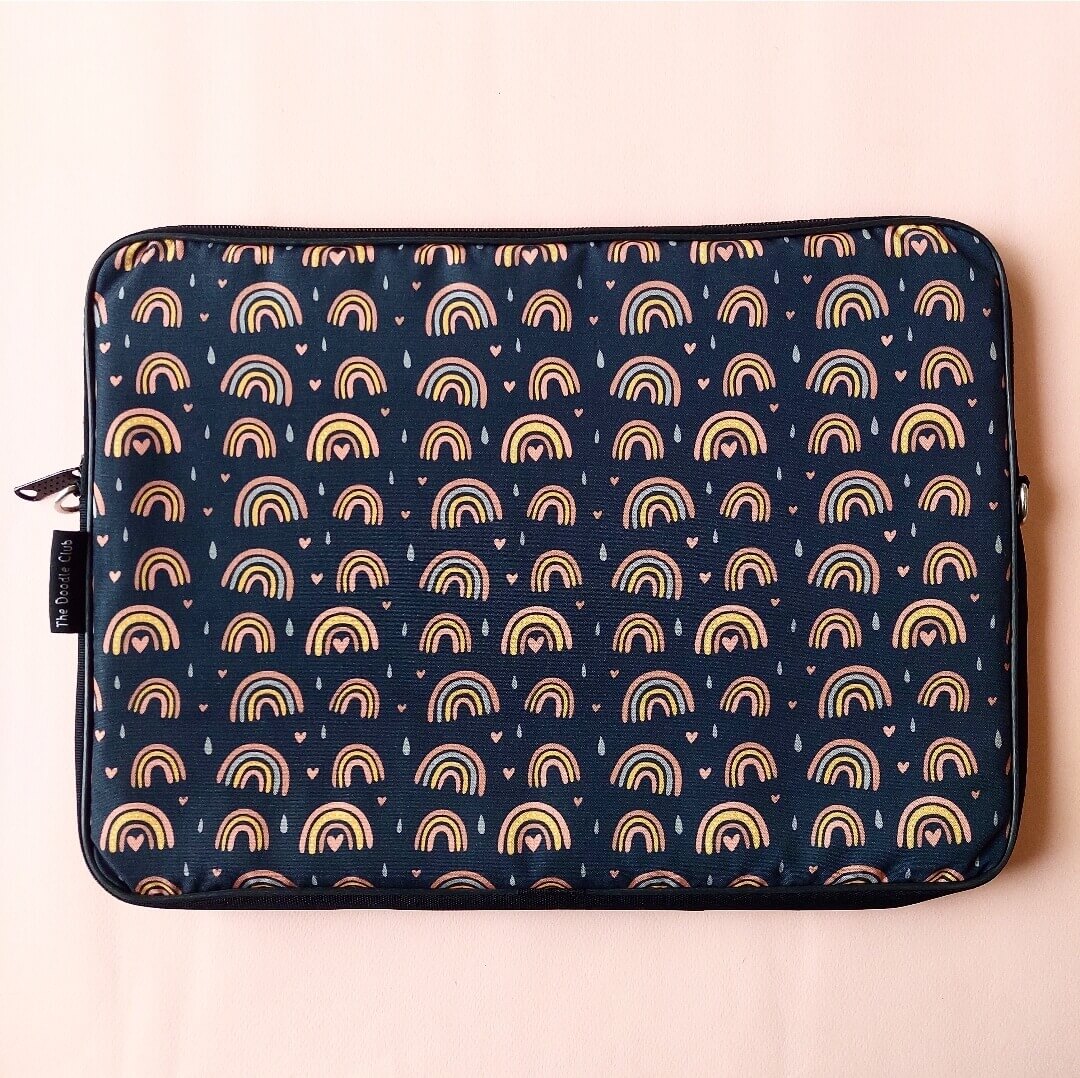 Boho Rainbow Dark Laptop Sleeve