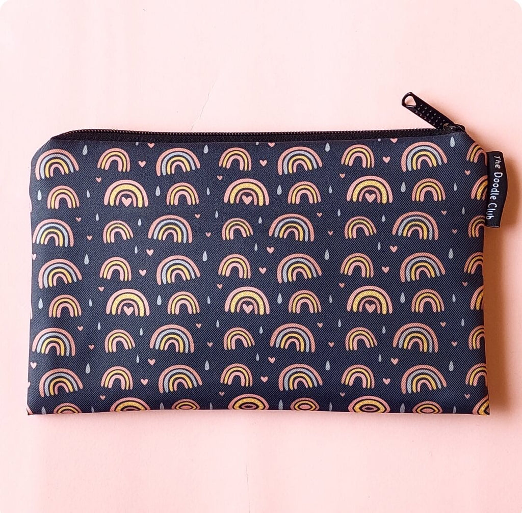 Rainbow Boho Dark Zipper Pouch
