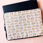 Rainbow Boho White Laptop Sleeve