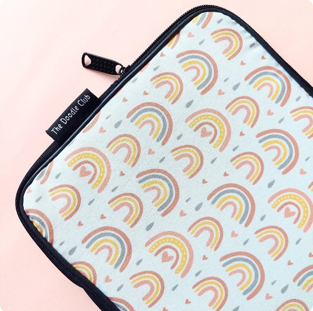 Rainbow Boho White Laptop Sleeve