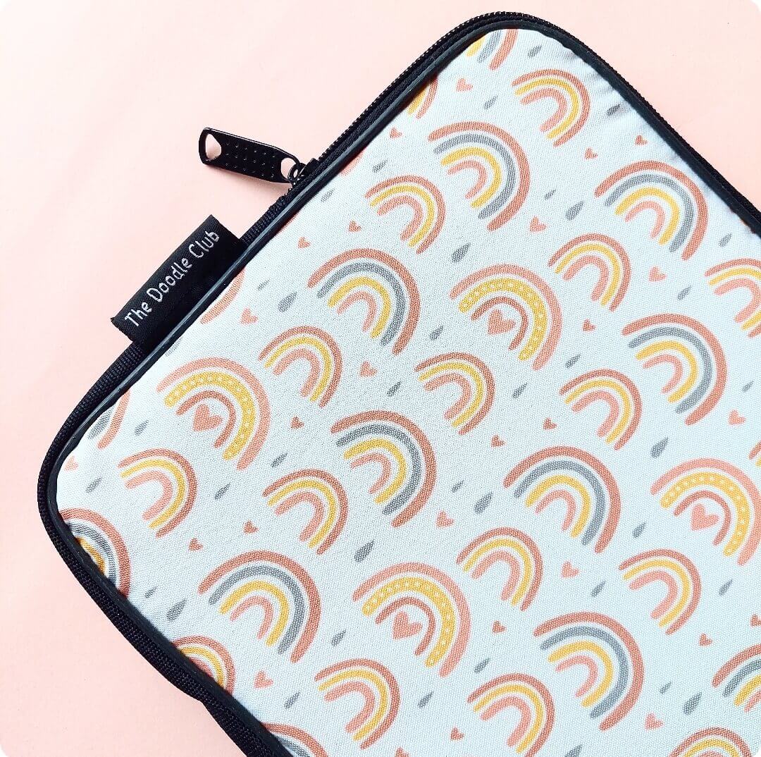 Rainbow Boho White Laptop Sleeve