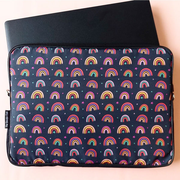 Rainbow Stars Dark Laptop Sleeve