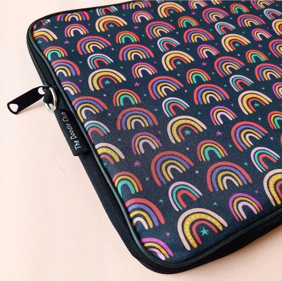Rainbow Stars Dark Laptop Sleeve