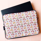 Rainbow Stars White Laptop Sleeve