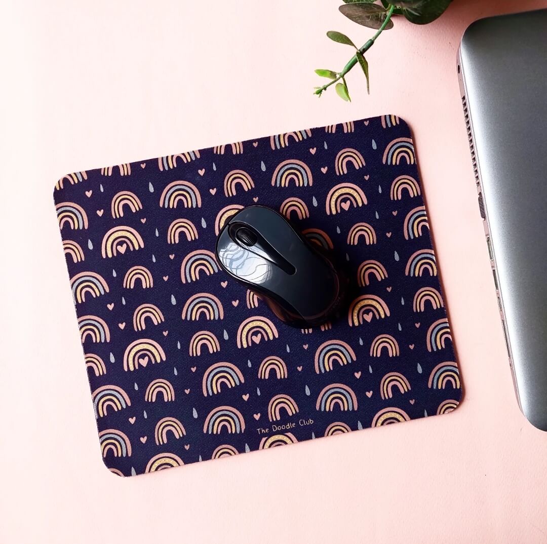 Rainbow Boho Dark - Mousepad