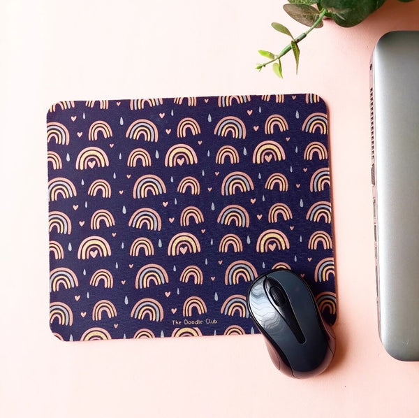 Rainbow Boho Dark - Mousepad