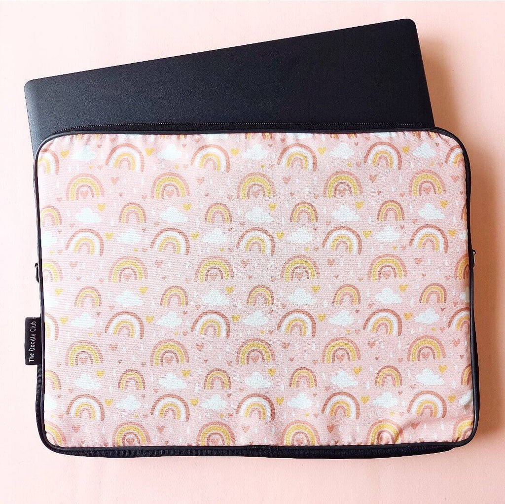 Rainbow Clouds Pastel Pink Laptop Sleeve