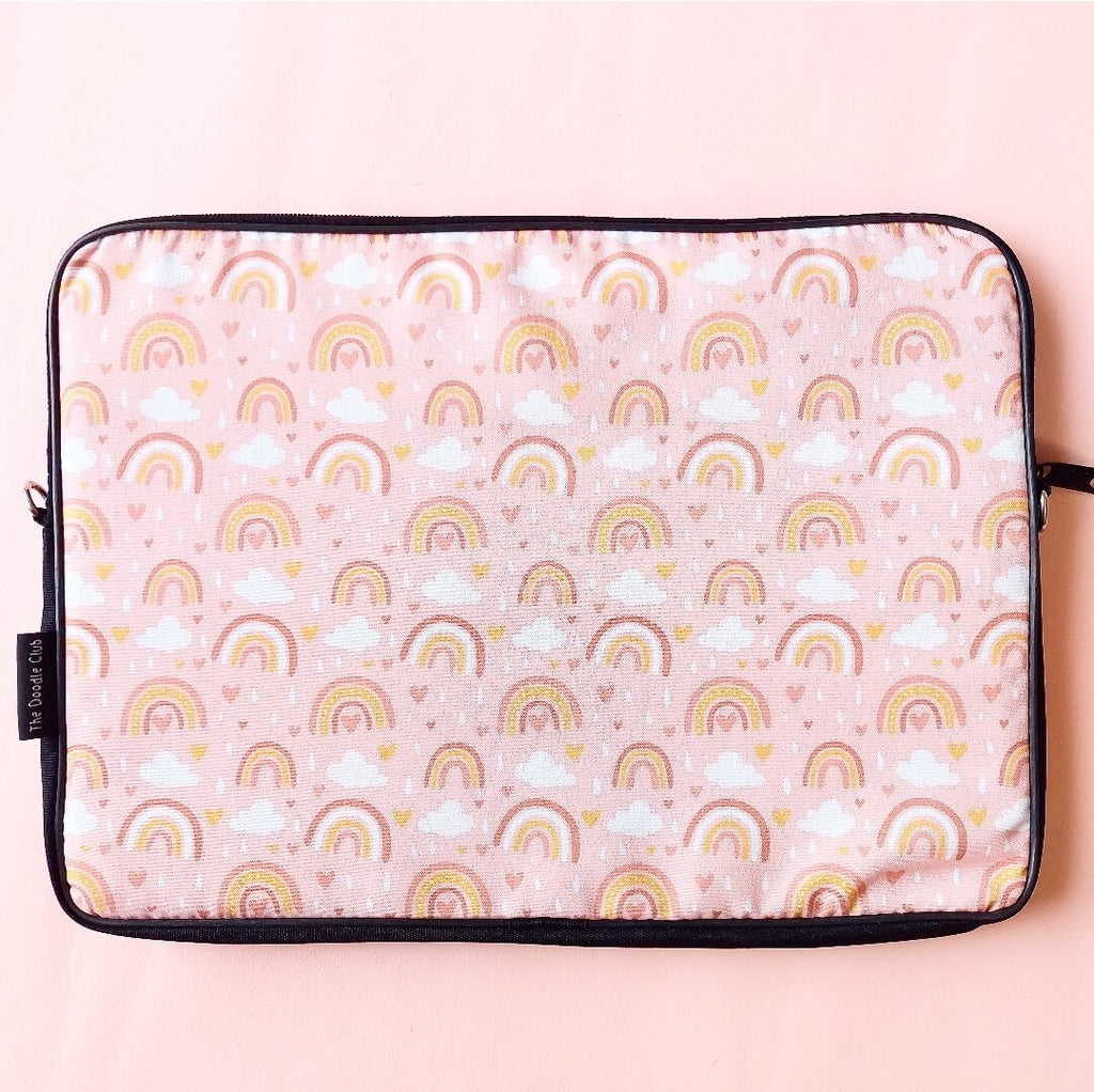 Rainbow Clouds Pastel Pink Laptop Sleeve