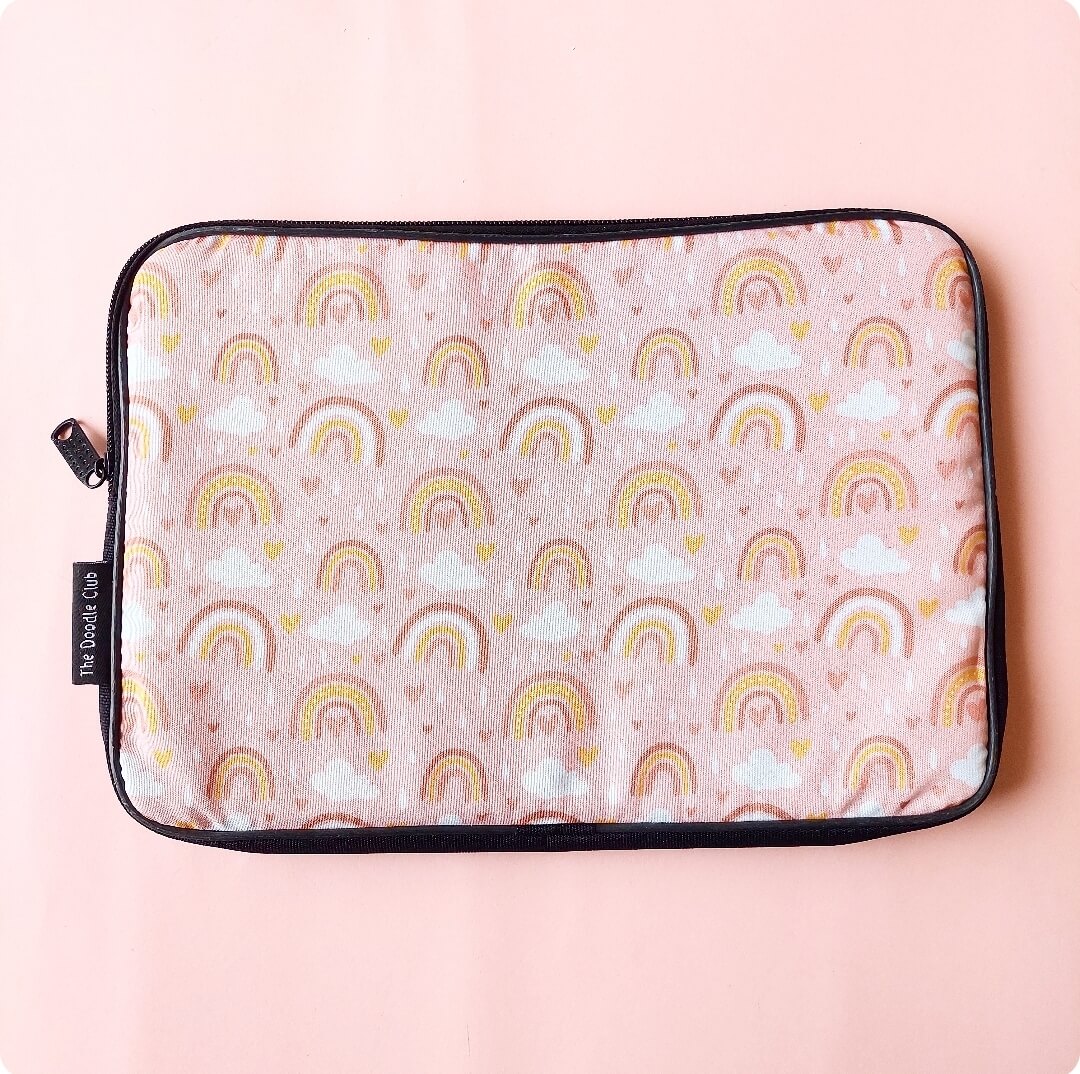 Rainbow Clouds Pastel Pink Laptop Sleeve
