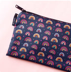 Rainbow Stars Dark Zipper Pouch