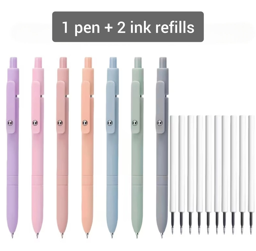 Premium Rolling Ball Gel pen + 2 Black Ink Refills