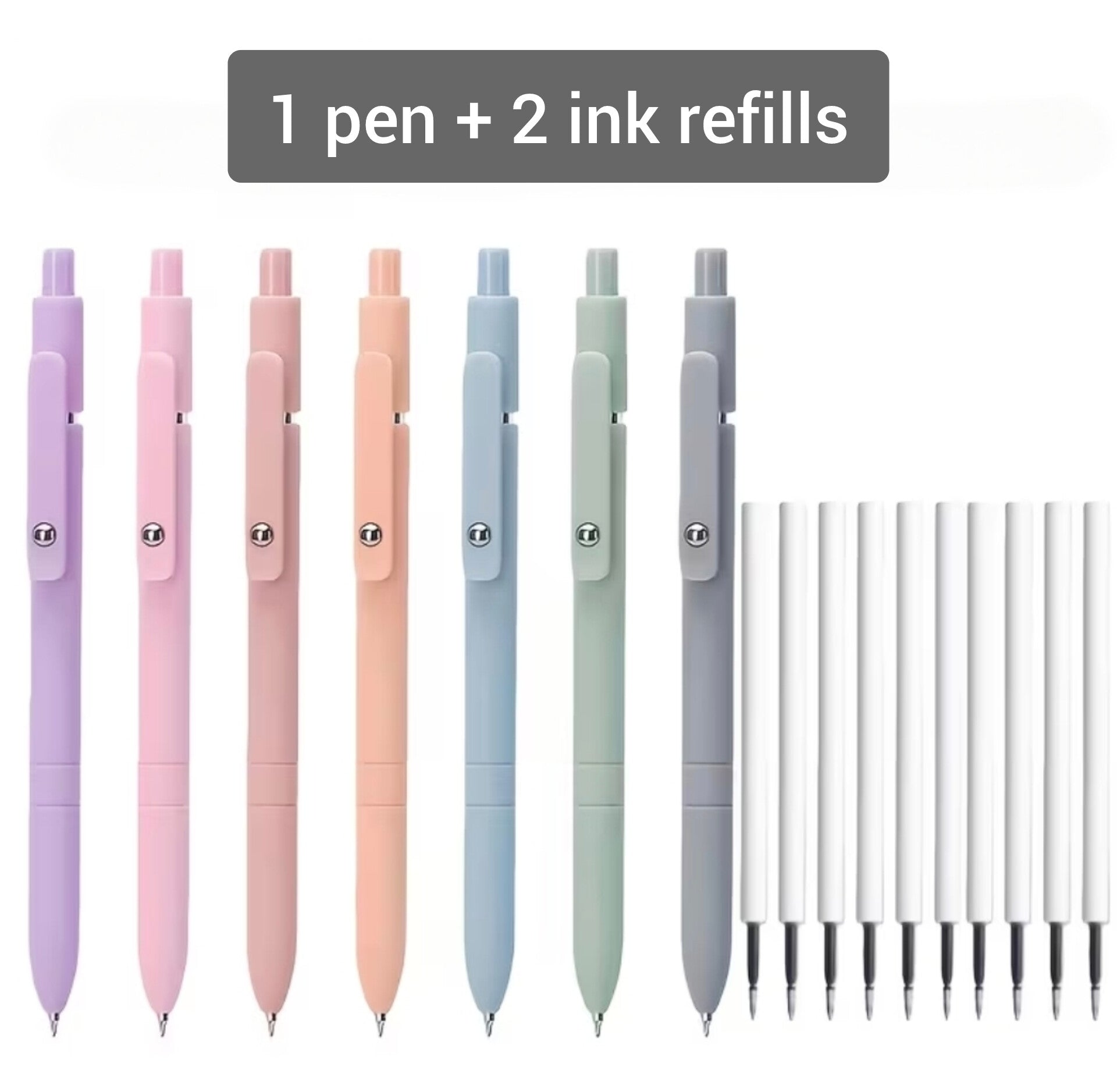 Premium Rolling Ball Gel pen + 2 Black Ink Refills
