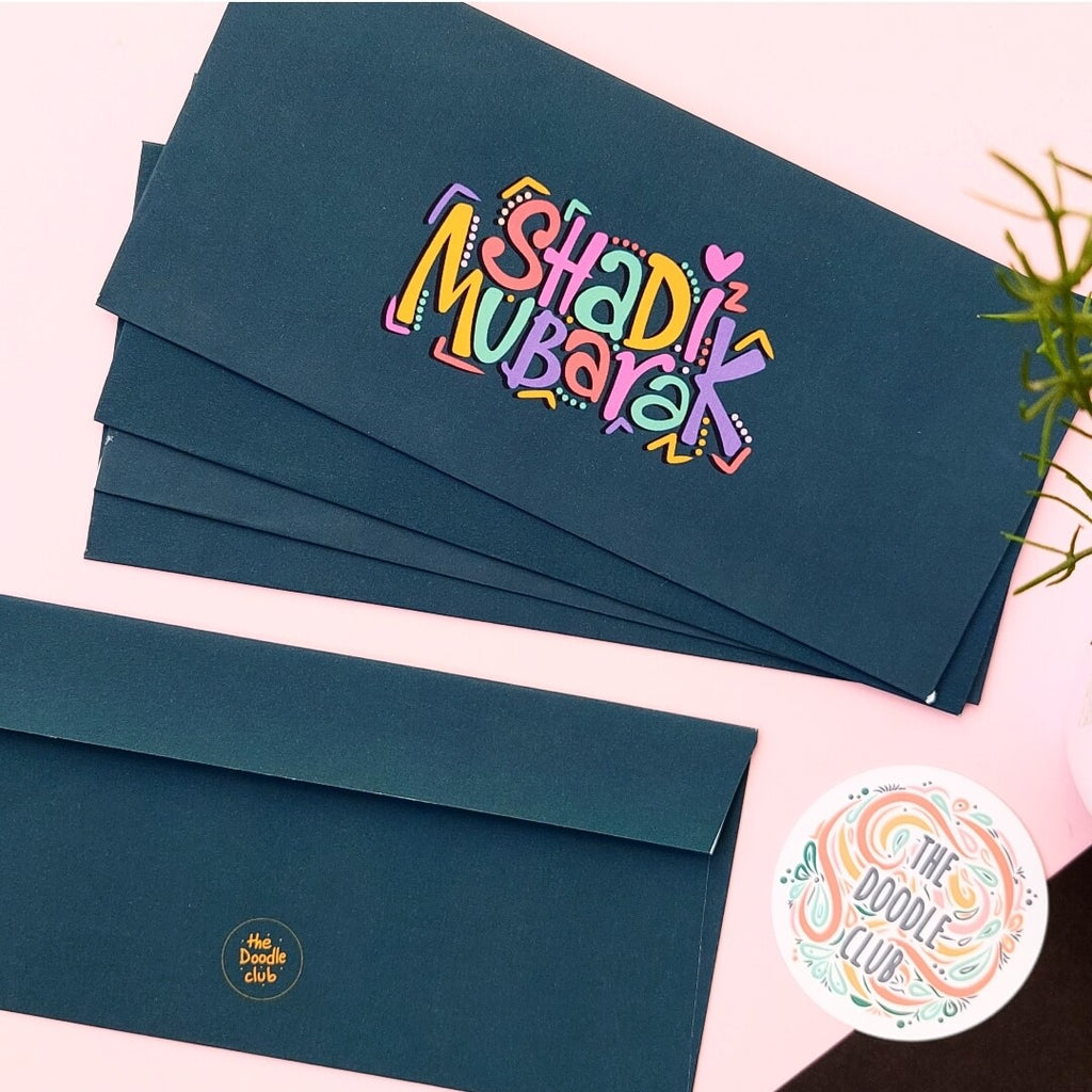 Shadi Mubarak - Navy Blue Rainbow Envelopes