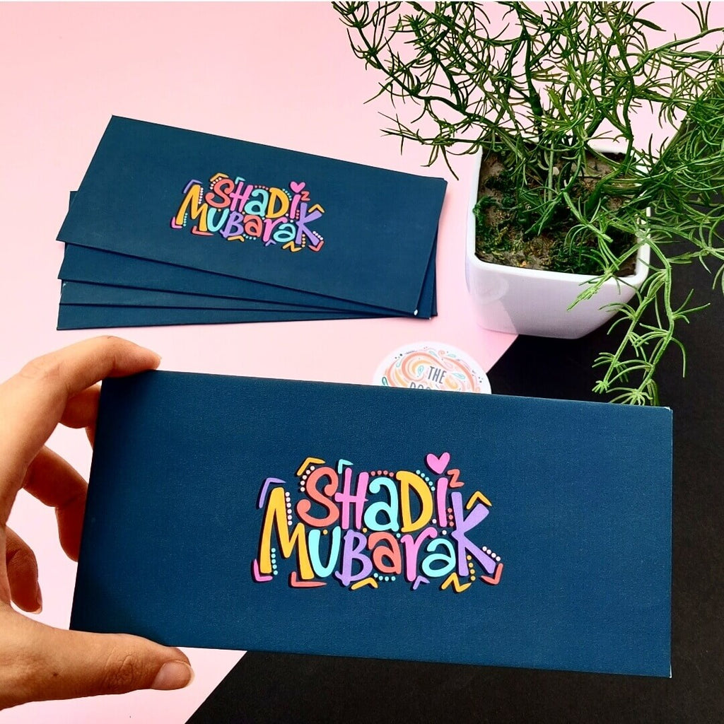 Shadi Mubarak - Navy Blue Rainbow Envelopes