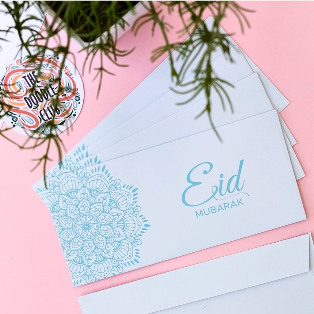 Sky Blue Eid Envelopes